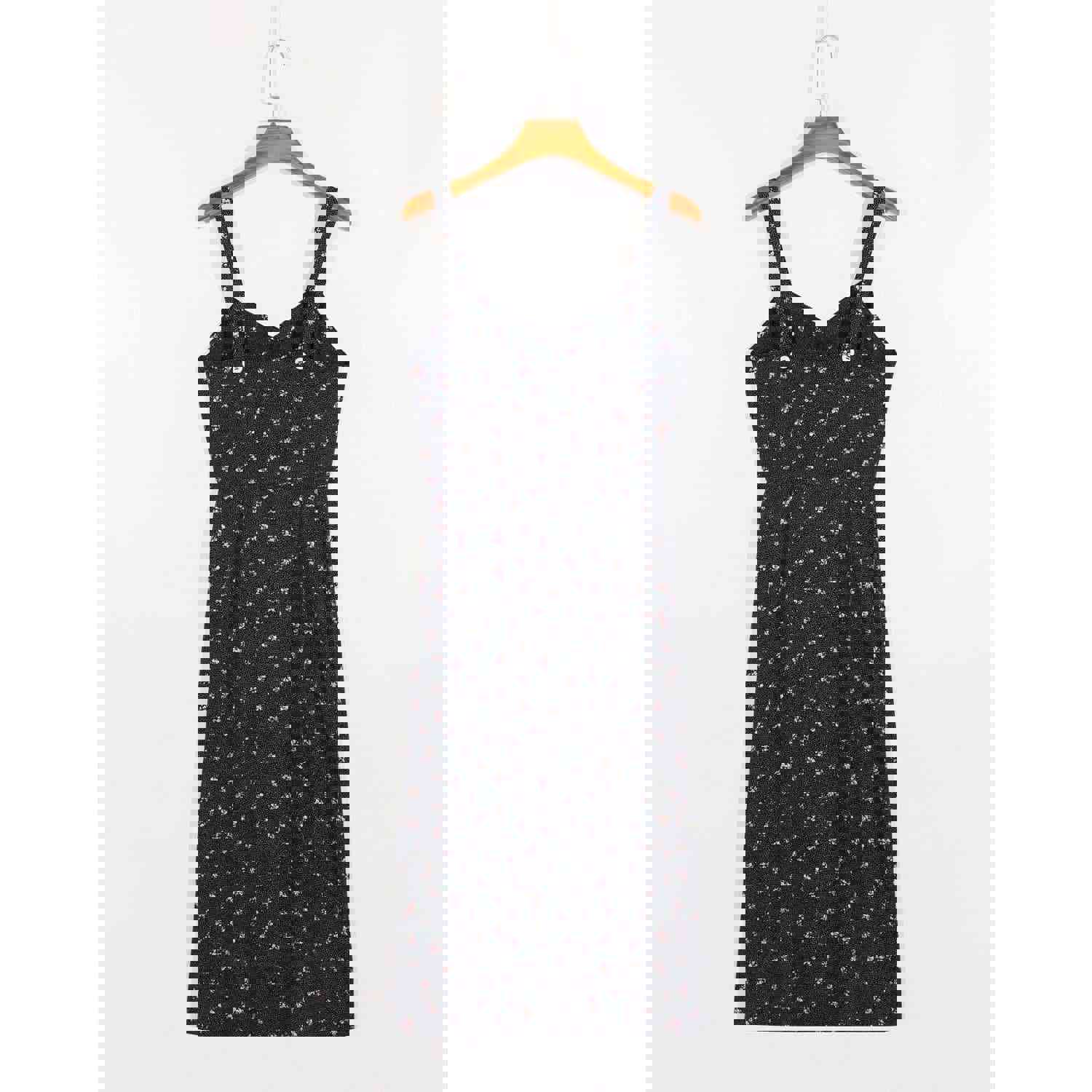 Fashion Floral Midi Dress - Vintage Style Polyester Dress