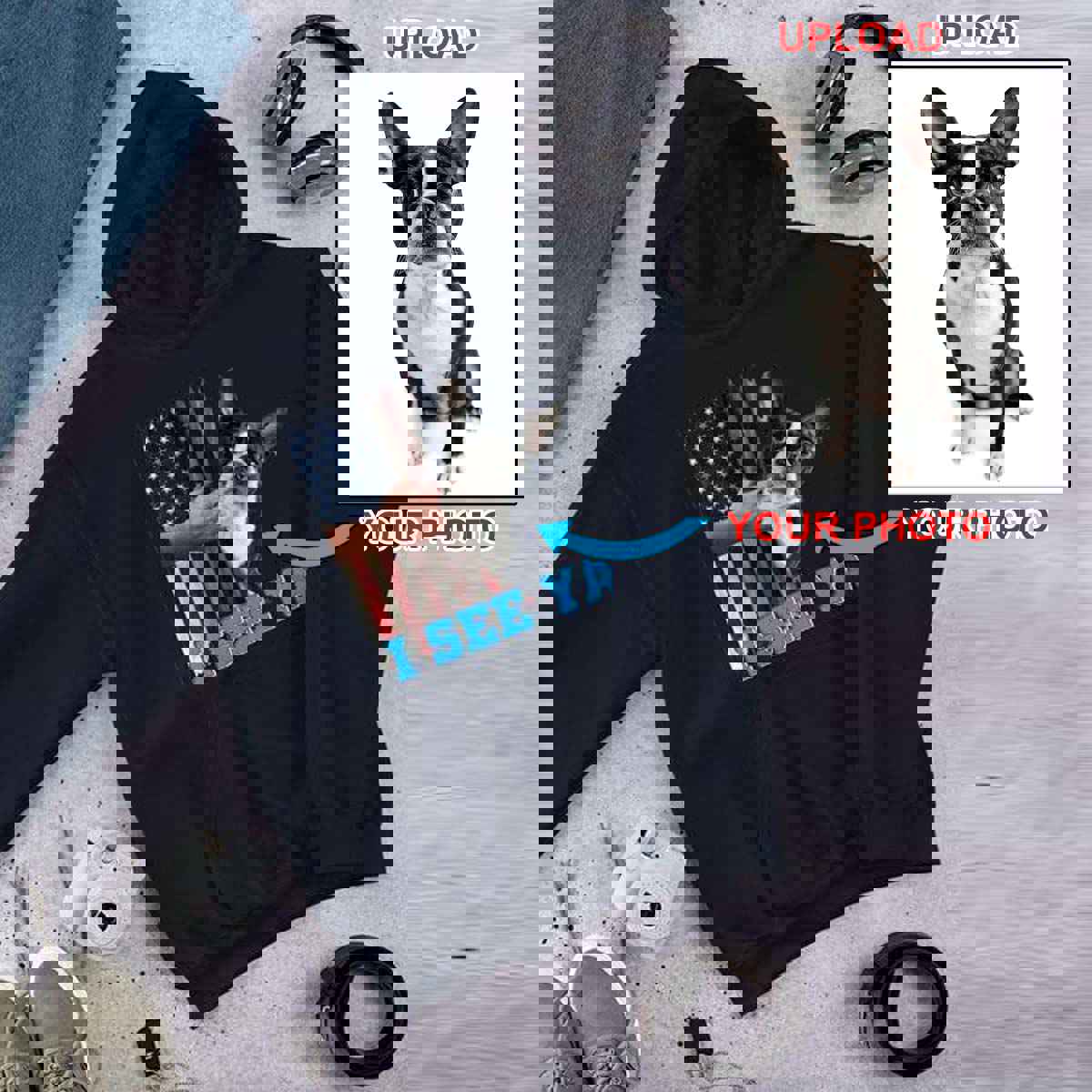 Custom Print Your Hoodie - With Your Dogs Photo Printed On It!