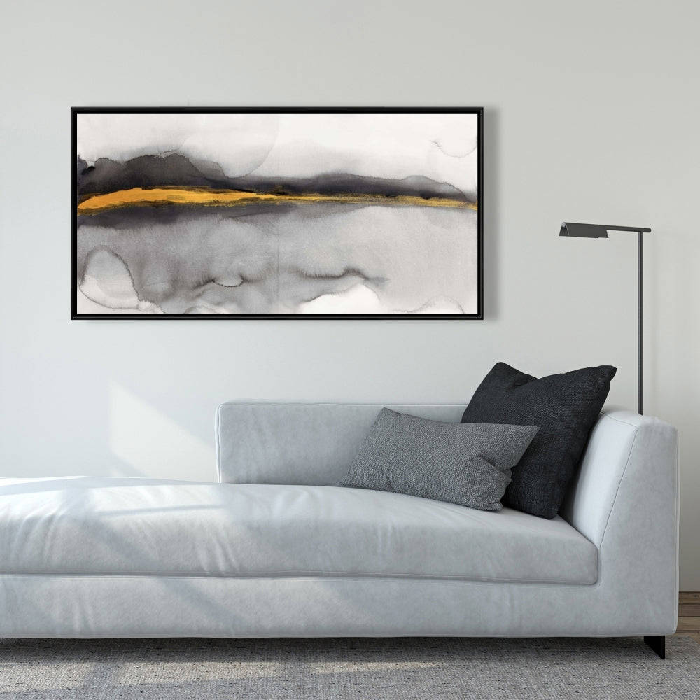 Gold Stripe Abstract Fine Art Gallery Wrapped Canvas 16x48