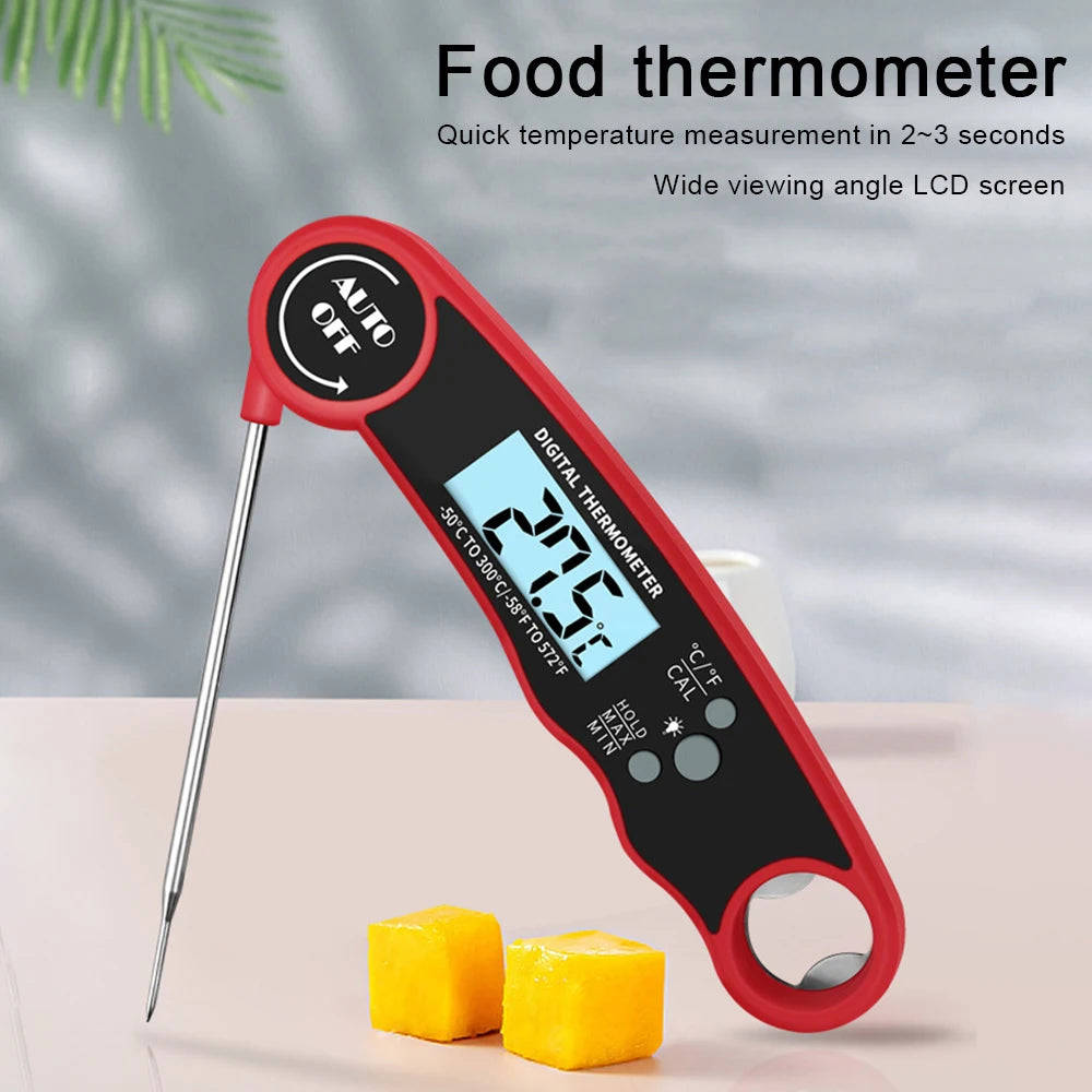 Portable Collapsible Digital Food Thermometer for Meat, Water, Milk, Cooking, BBQ, and Oven