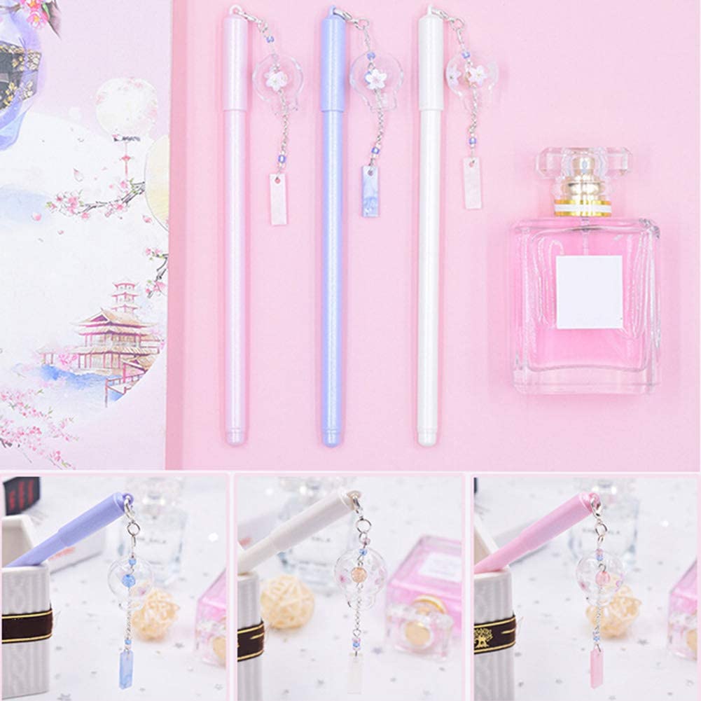 Academyus Gel Pens 0.5mm Kawaii Pendant Ink Gel Pen Writing Marker Student Office Stationery Gift (Random Color)