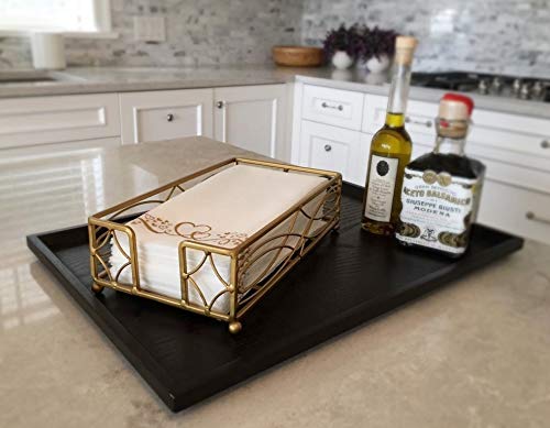 Chez JuJu Gold Elegant Sturdy Guest Napkin Holder | Disposable Paper Hand Towel Storage Tray Caddy