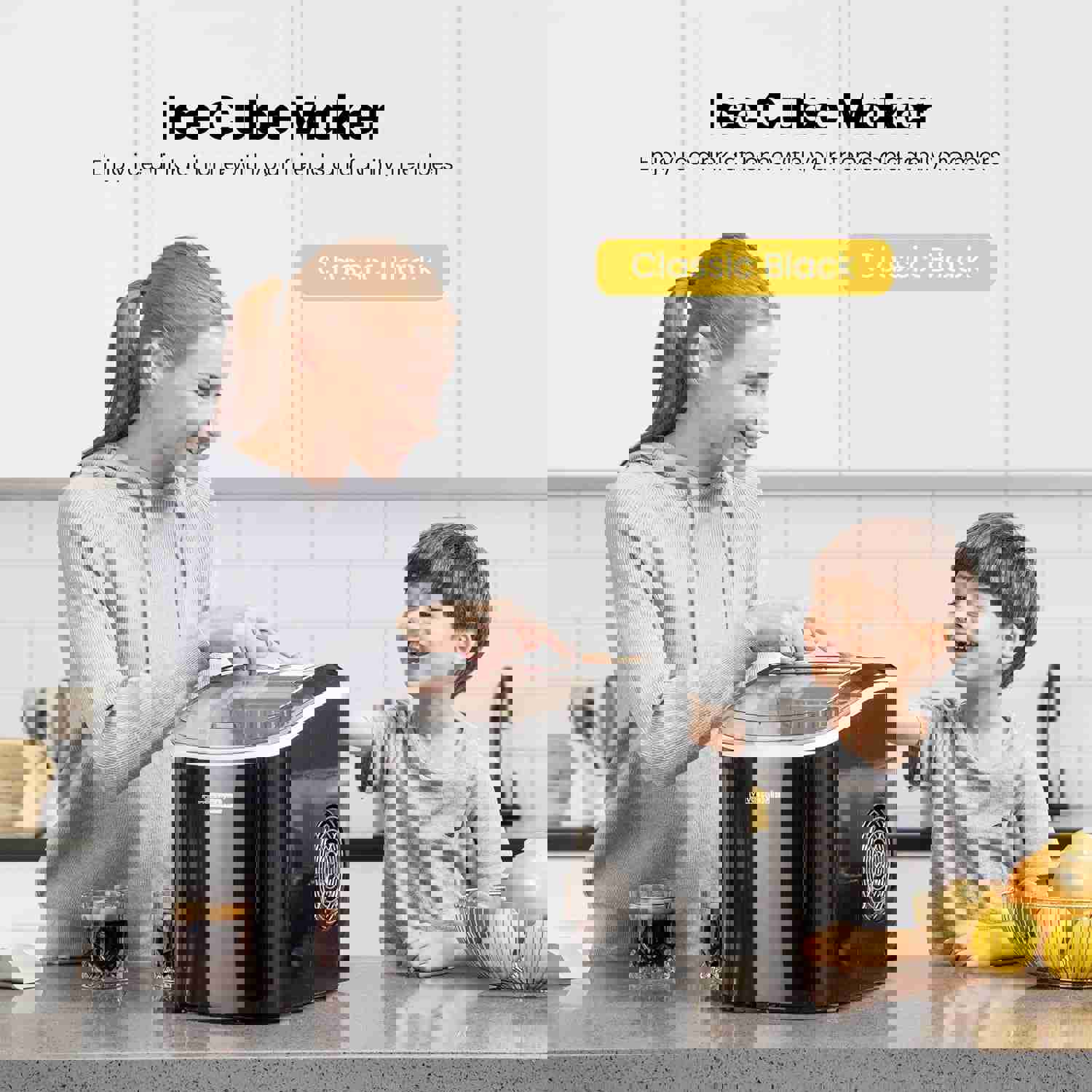 VIVOHOME Portable Electric Ice Cube Maker Machine with Self-Cleaning Function, 27Lbs/Day, Black