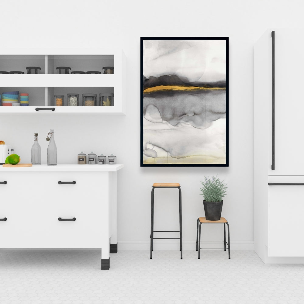 Gold Stripe Abstract Fine Art Gallery Wrapped Canvas 16x48