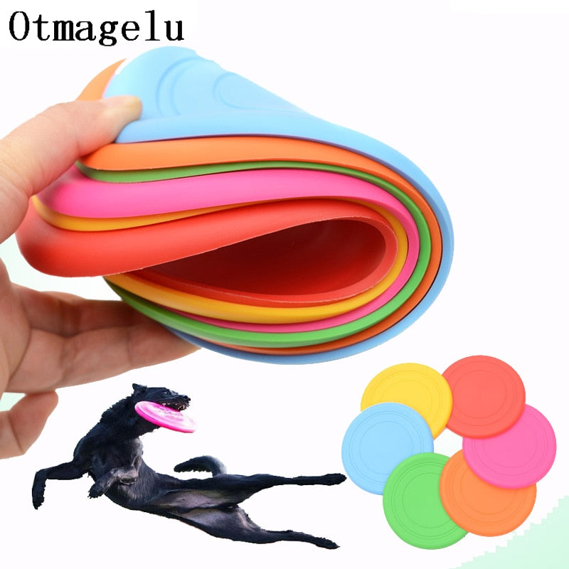 1pcs Funny Silicone Flying Saucer Dog Cat Toy - Chew-Resistant Interactive Pet Flying Disc
