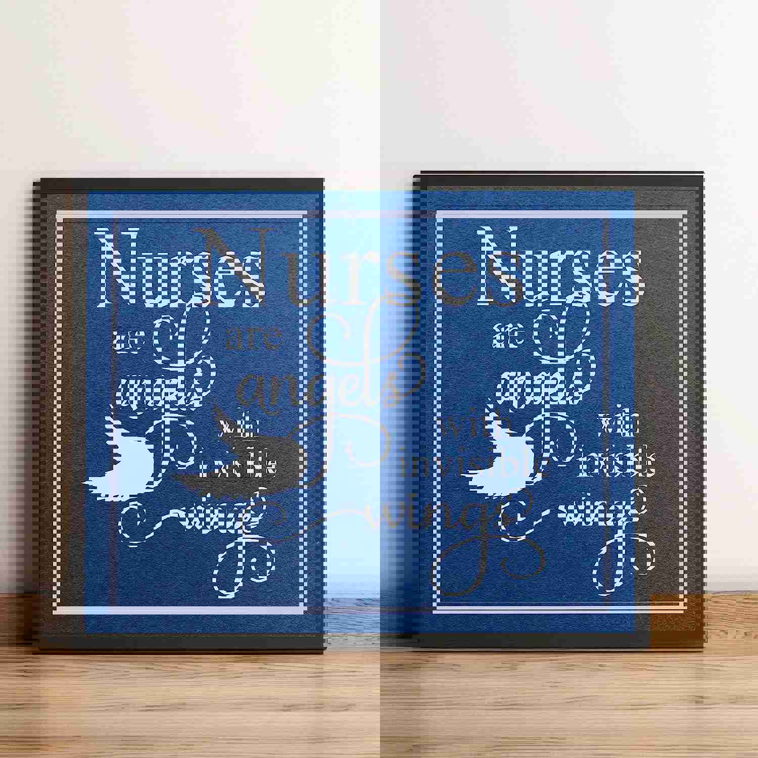 Nurses Are Angels With Invisible Wings - Inspirational Wall Art Print (10 x 8 Inches)