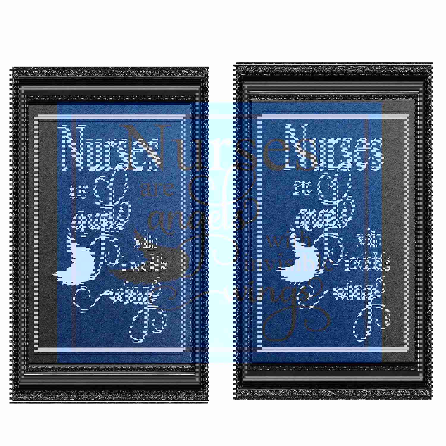 Nurses Are Angels With Invisible Wings - Inspirational Wall Art Print (10 x 8 Inches)