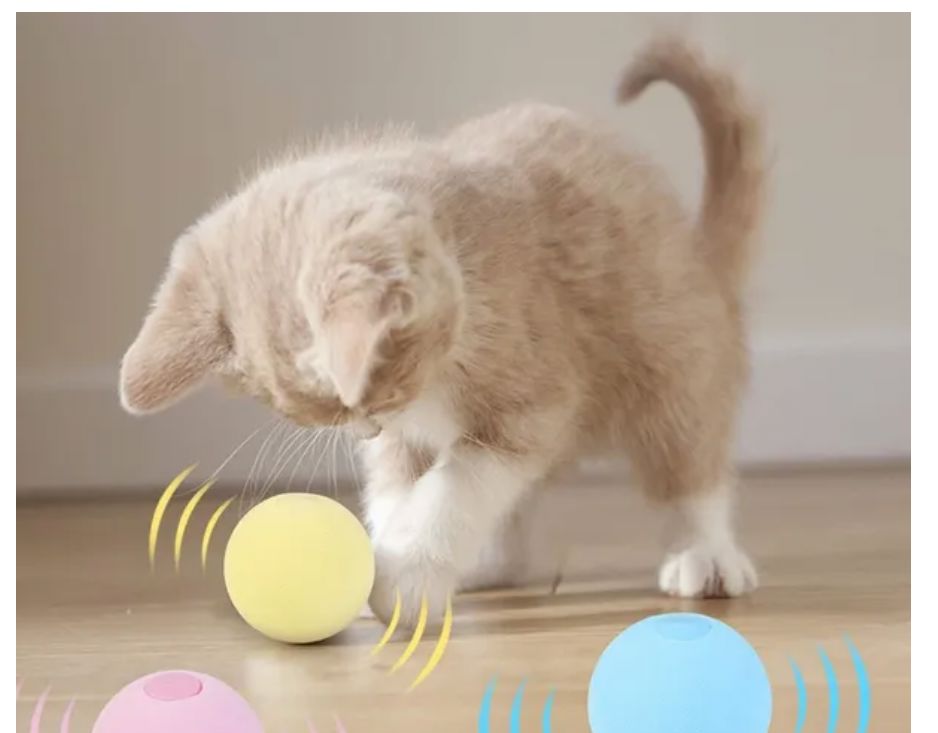 Smart Interactive Cat Toy with Sound Effects - Catnip Ball for Cats & Kittens