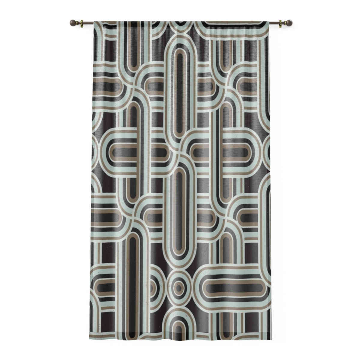 ART DECO PALE BLUE - SHEER Window Curtain