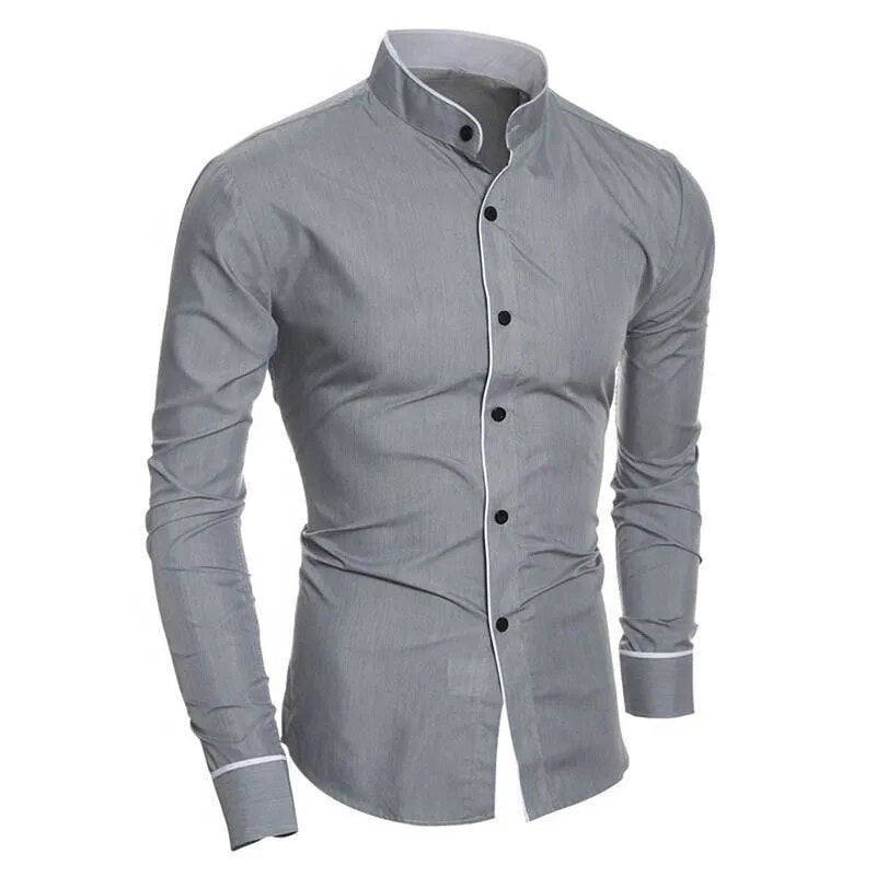 Nukty Men Luxury Casual Formal Slim Fit Long Sleeve White Shirt