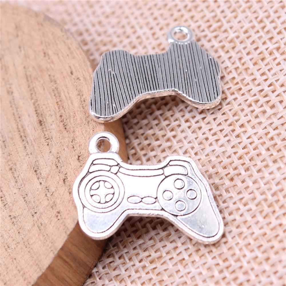 WYSIWYG 10pcs Game Controller Charms for DIY Jewelry Making - Antique Silver Alloy