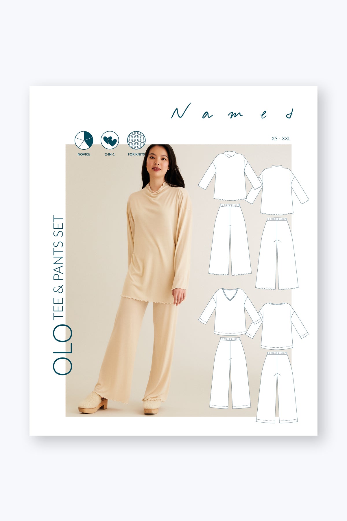 Named Clothing Olo Set - Digital PDF Pattern for Elegant Tee and Wide Leg Pants