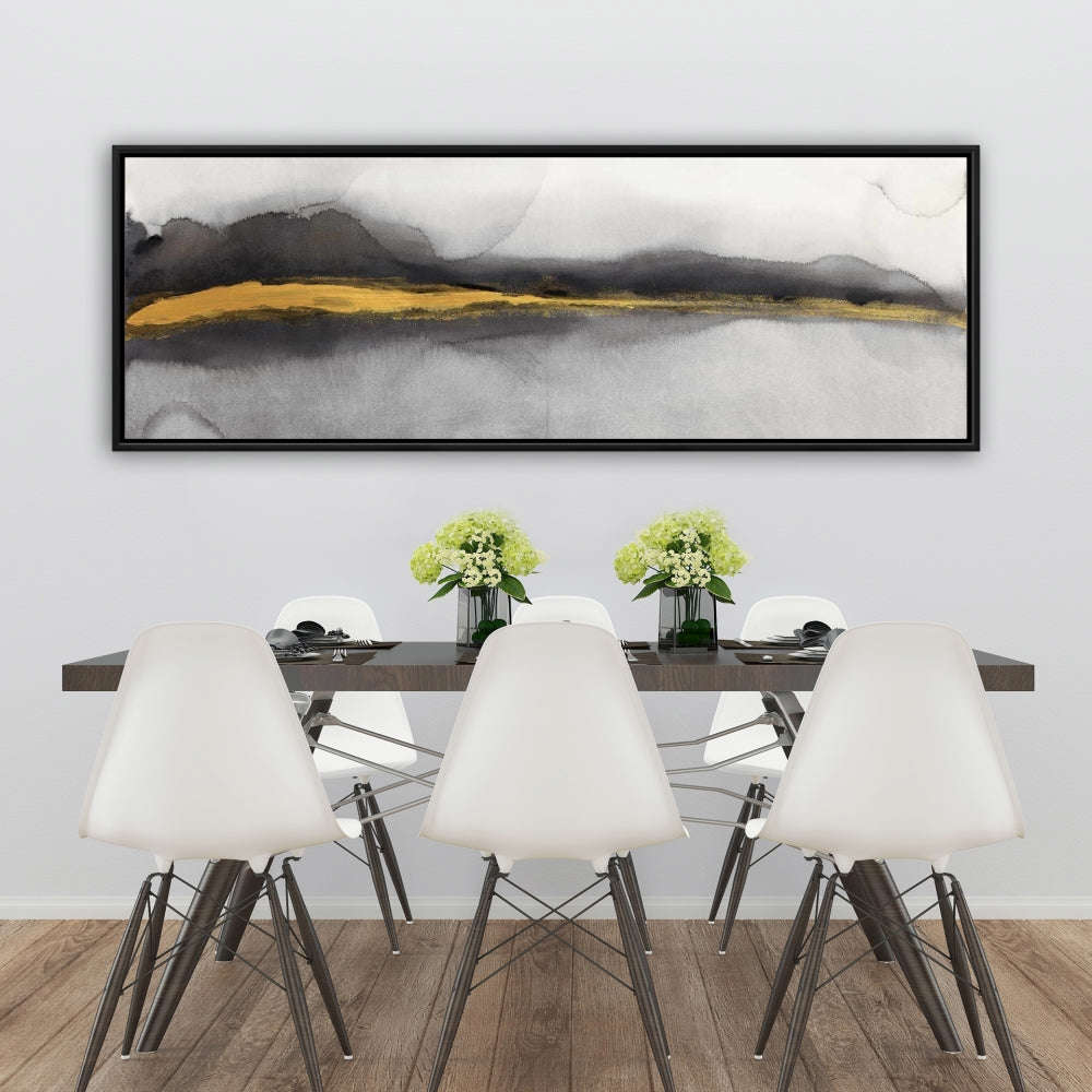 Gold Stripe Abstract Fine Art Gallery Wrapped Canvas 16x48