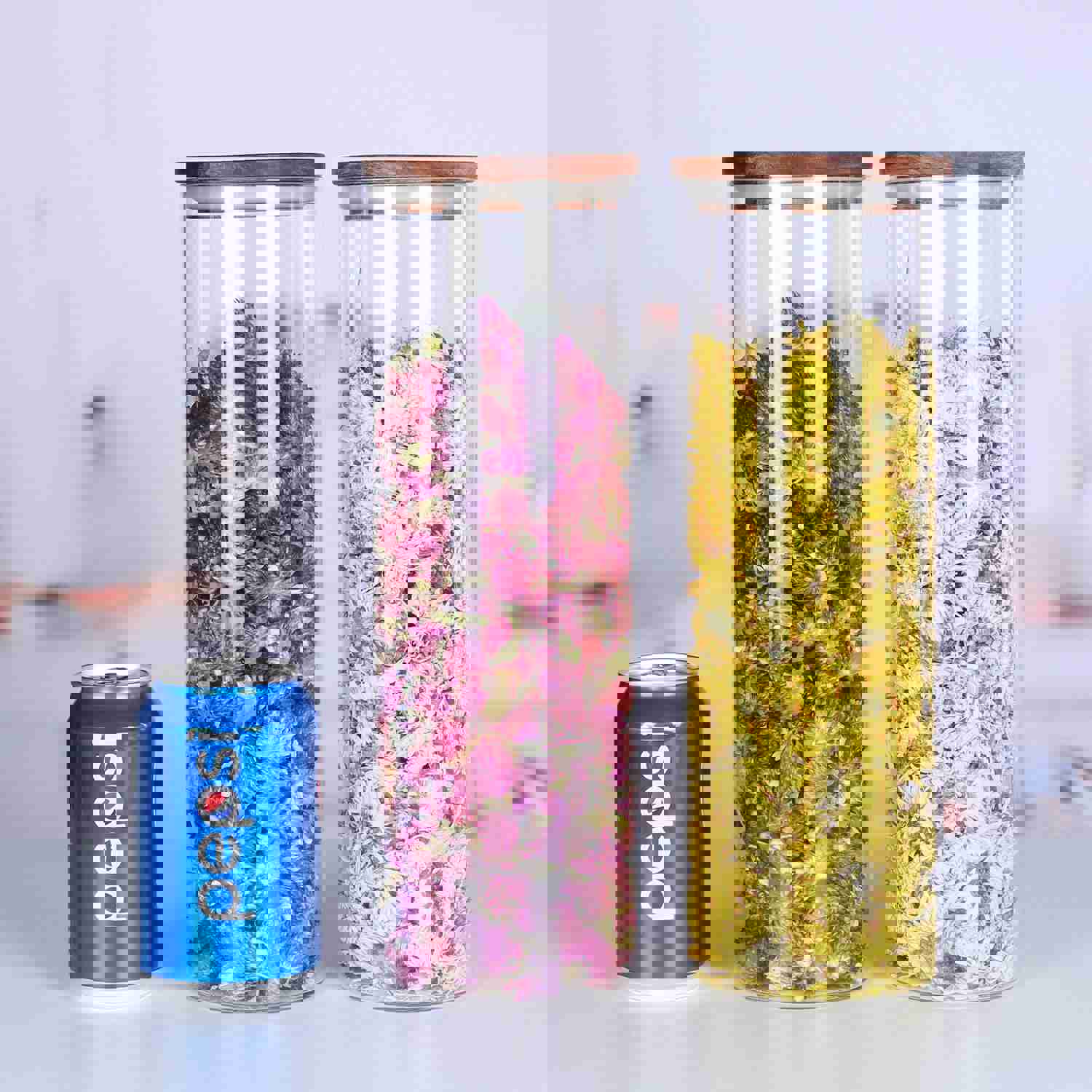 KKC Tall Borosilicate Glass Food Storage Jars for Spaghetti, 63 Floz, 2 Piece Set