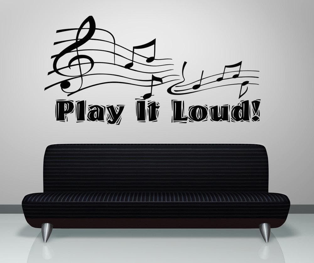 Vinyl Wall Decal Sticker Play it Loud #OS_AA1277 - Removable & Easy to Apply