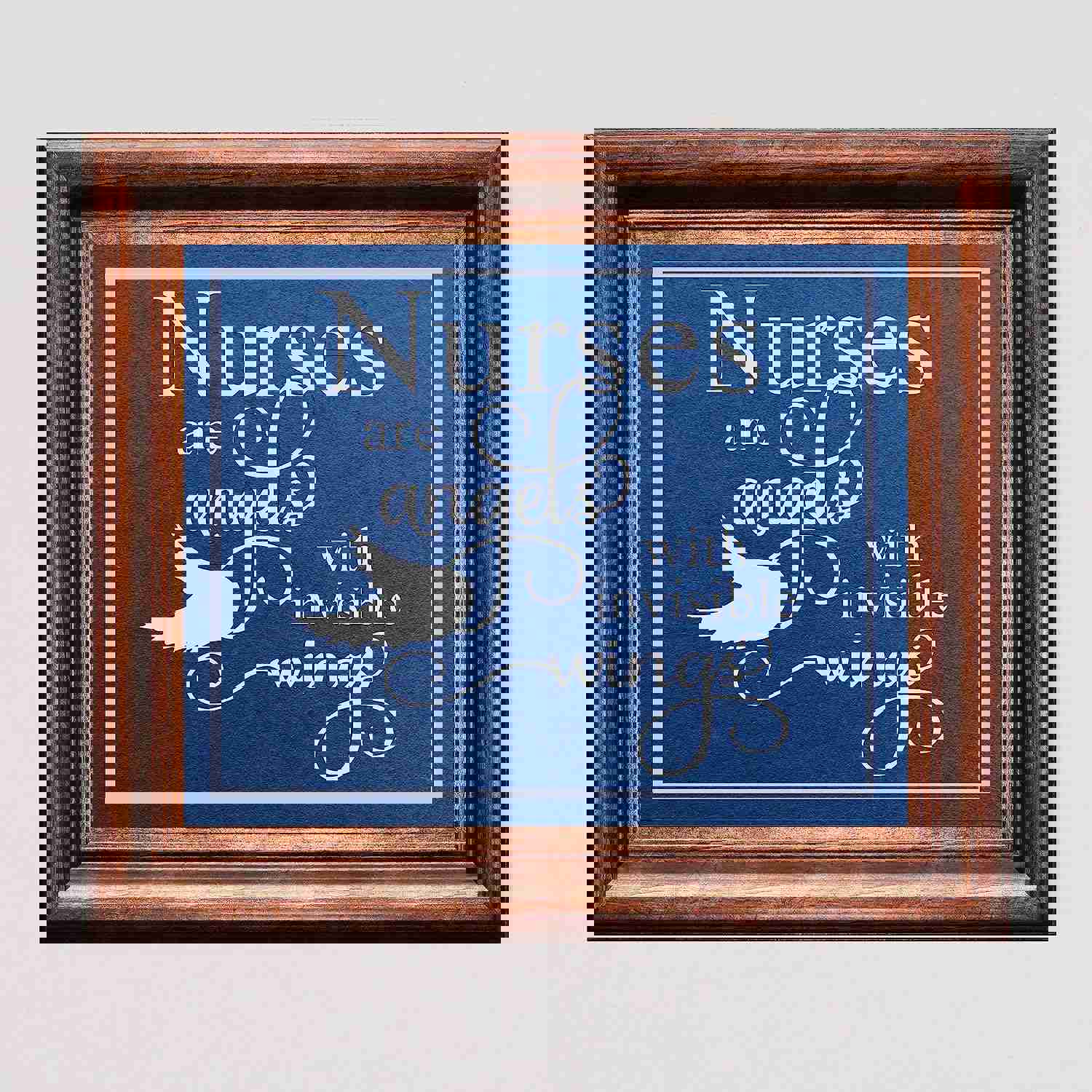 Nurses Are Angels With Invisible Wings - Inspirational Wall Art Print (10 x 8 Inches)