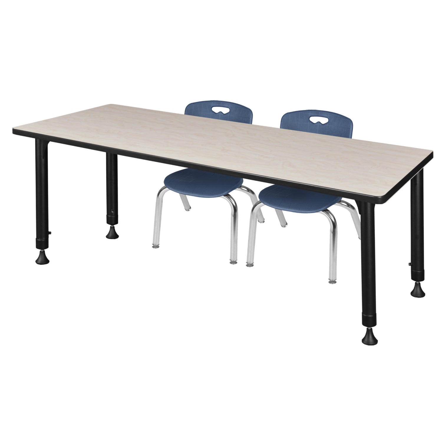 Kee Classroom Table and Chair Package - Adjustable Height Table with 2 Stackable Chairs