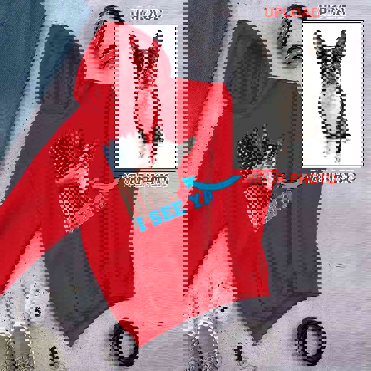 Custom Print Your Hoodie - With Your Dogs Photo Printed On It!