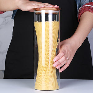 KKC Tall Borosilicate Glass Food Storage Jars for Spaghetti, 63 Floz, 2 Piece Set