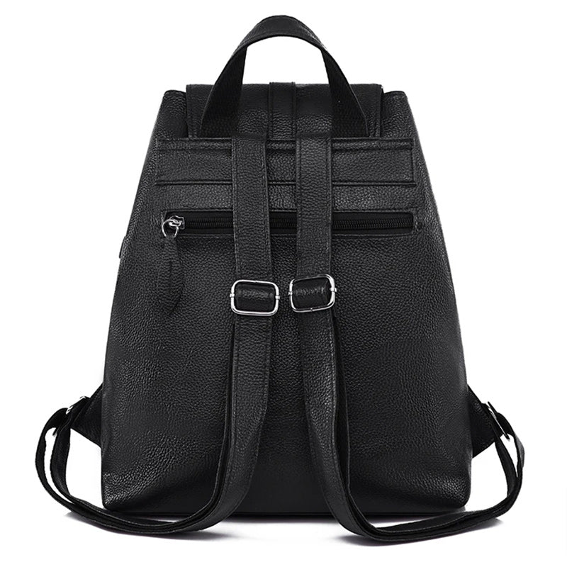 Large Capacity Vintage Leather School Bag, Shoulder Bag and Travel Backpack