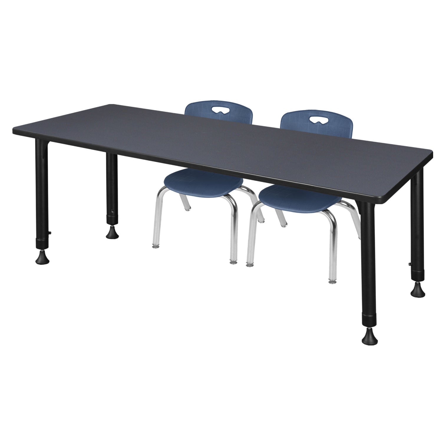 Kee Classroom Table and Chair Package - Adjustable Height Table with 2 Stackable Chairs