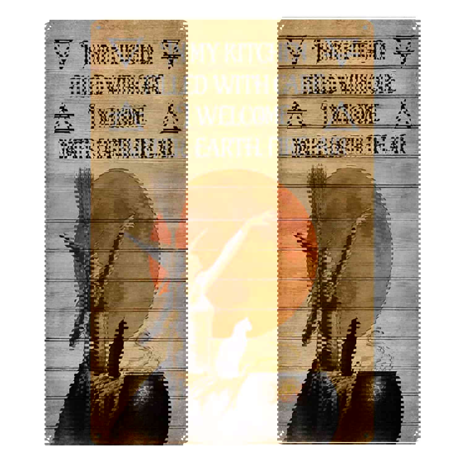 1pc Witch Kitchen Halloween Funny Metal Tin Sign (11.81x7.87/30x20cm) - Vintage Wall Decor