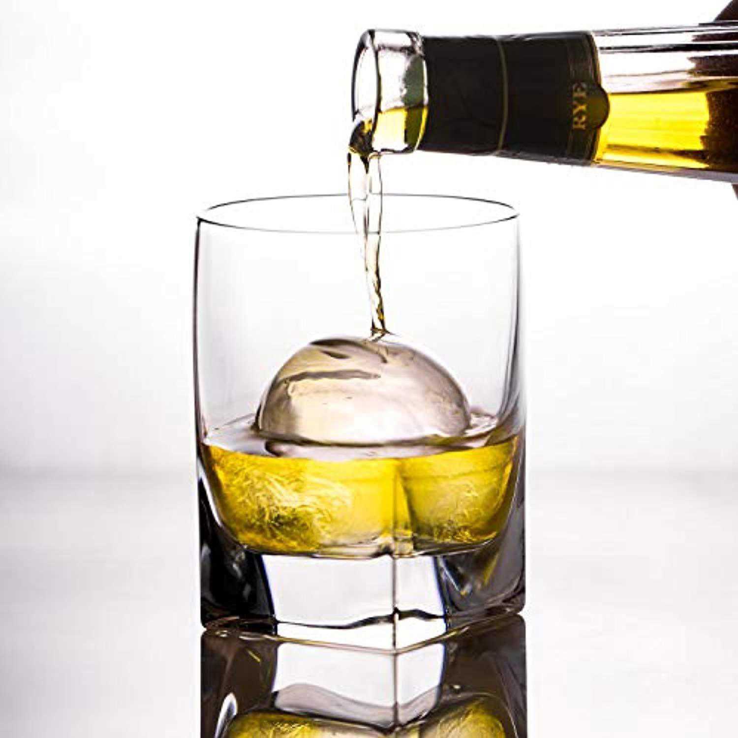 Premium Crystal Clear 2.5 Whiskey Ice Ball Maker Mold for Perfect Slow Melting Ice Spheres