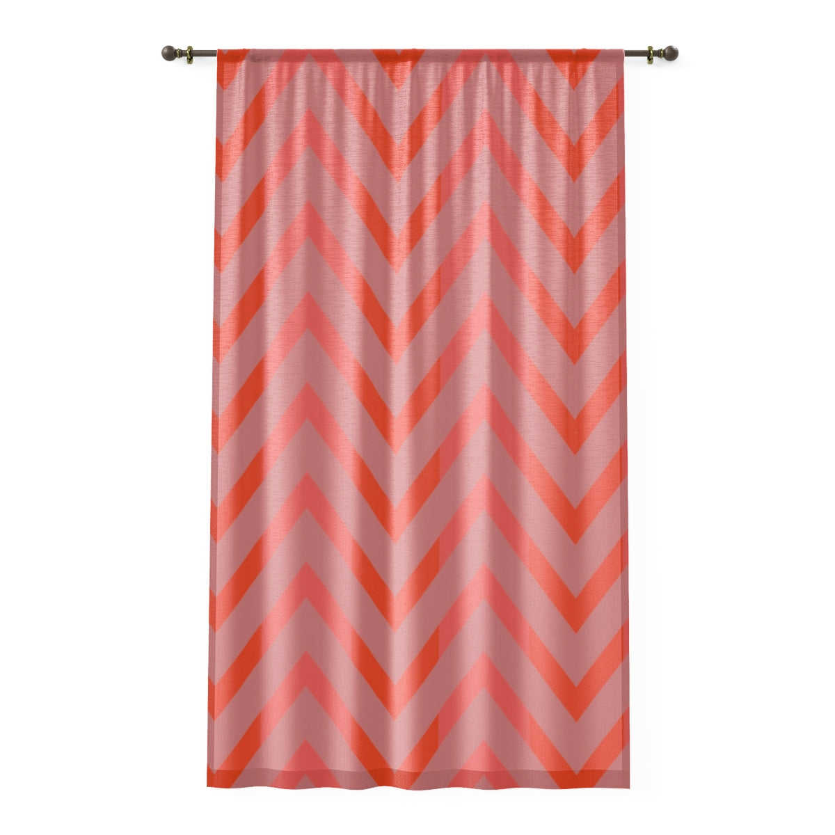 RED CHEVRONS - SHEER Window Curtain