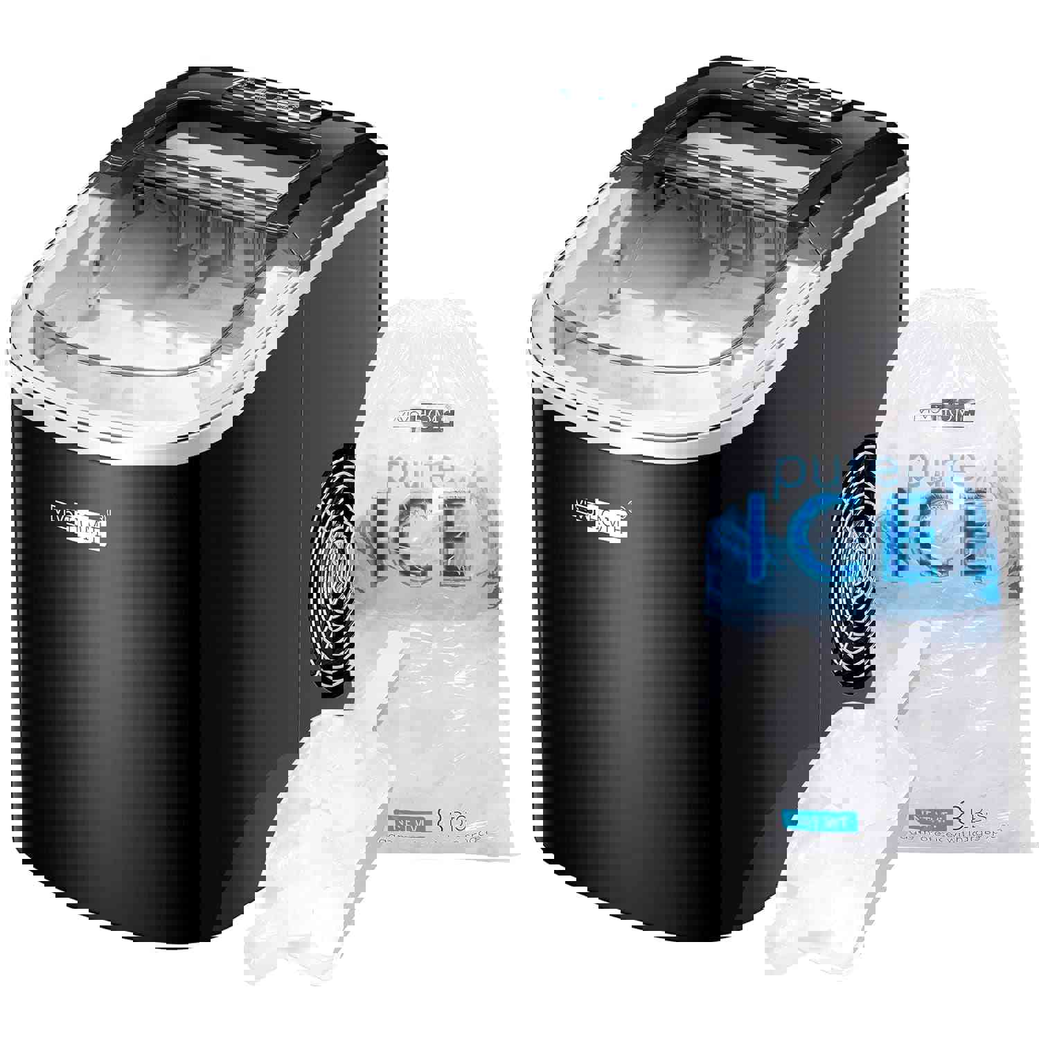 VIVOHOME Portable Electric Ice Cube Maker Machine with Self-Cleaning Function, 27Lbs/Day, Black