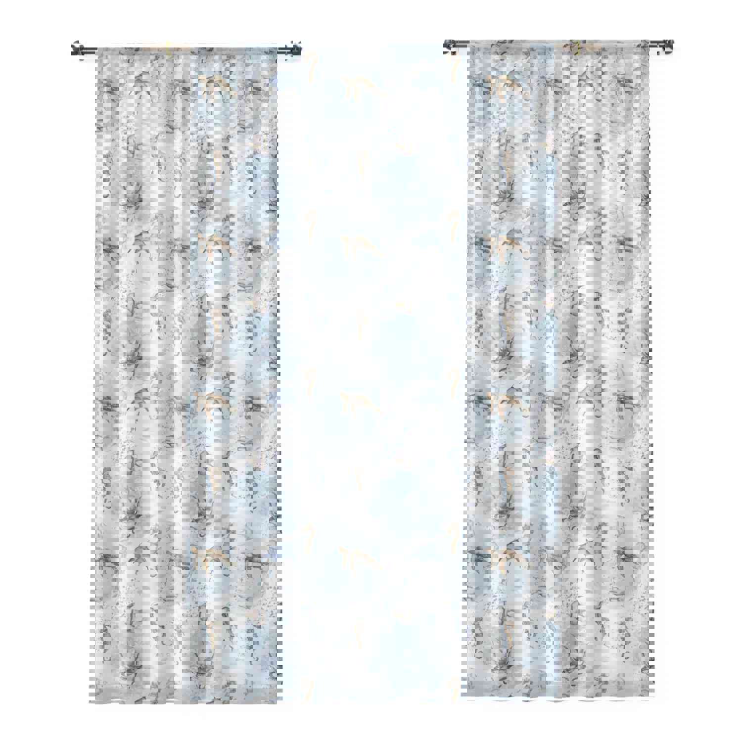 Ocean Animals Sheer Curtain - Under the Sea Nursery Decor
