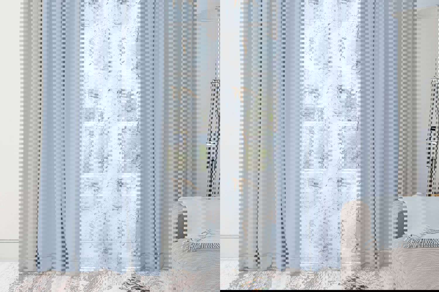 Ocean Animals Sheer Curtain - Under the Sea Nursery Decor