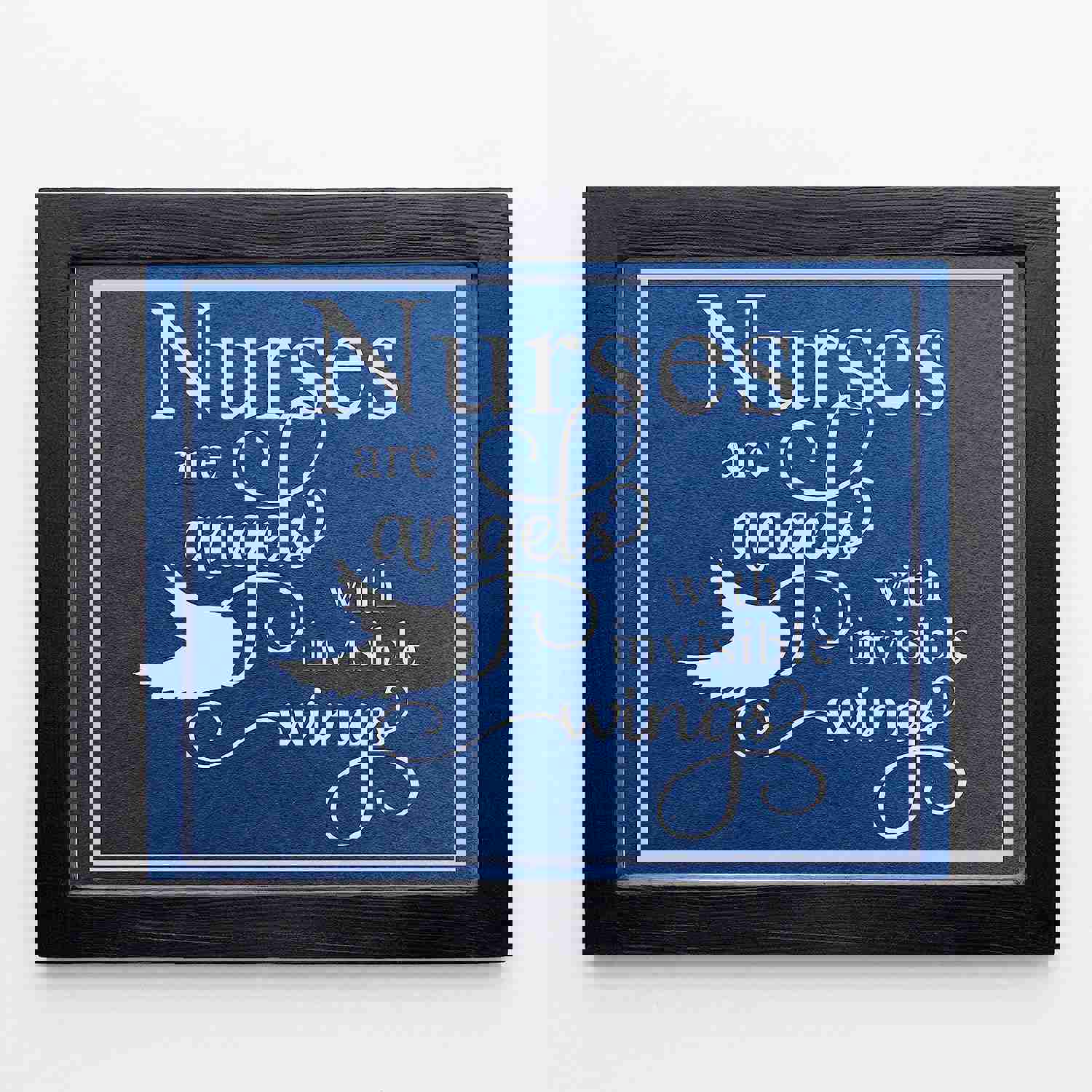 Nurses Are Angels With Invisible Wings - Inspirational Wall Art Print (10 x 8 Inches)