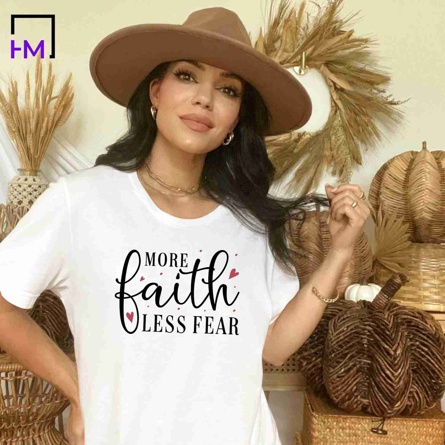 Faith Based T-Shirts for Women & Teens - More Faith Less Fear