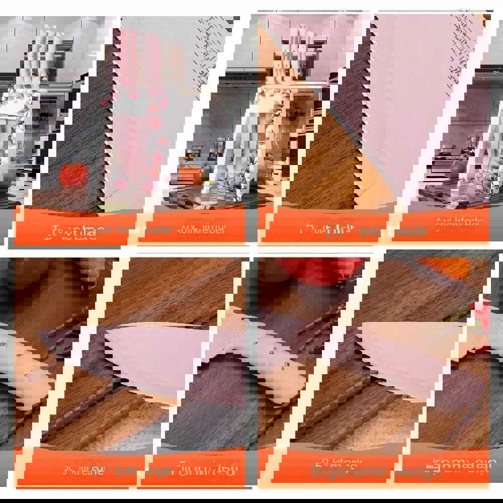 5pcs Stainless Steel Kitchen Knife Set - Chef, Bread, and Fruit Knives - Sharp and Portable