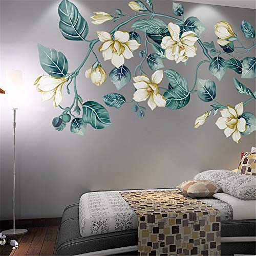 LLYDD Leaf Flower Floral Wall Sticker Decal Art Decor - Self-Adhesive for Living Room, Bedroom, Kitchen