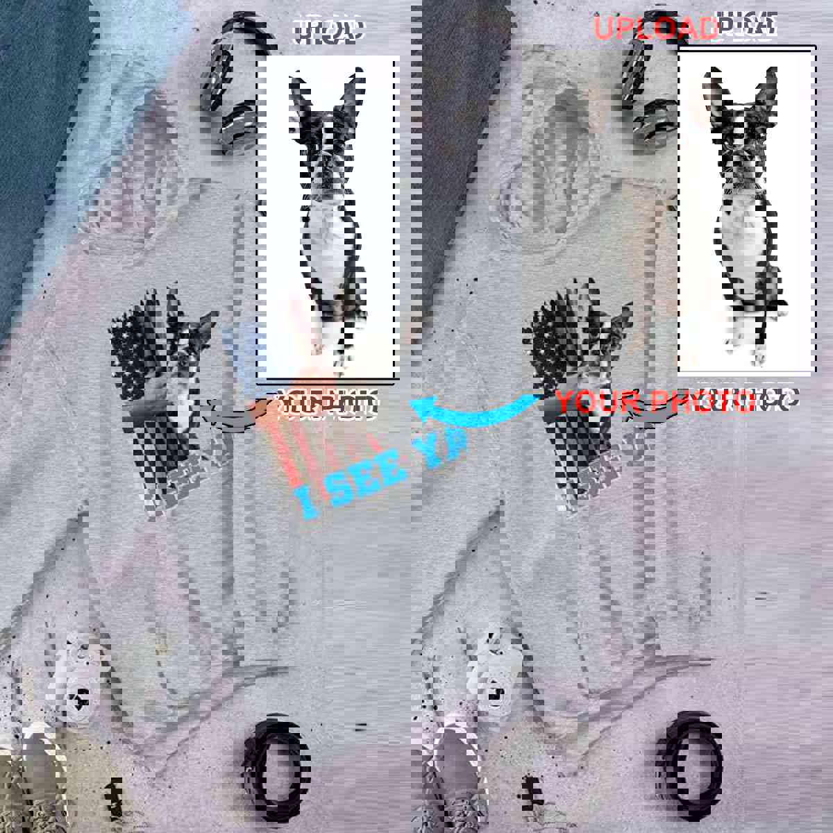 Custom Print Your Hoodie - With Your Dogs Photo Printed On It!