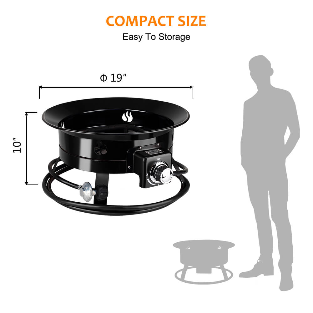 Camplux Propane Fire Pit Camping Fire Bowl for Outdoor Gatherings