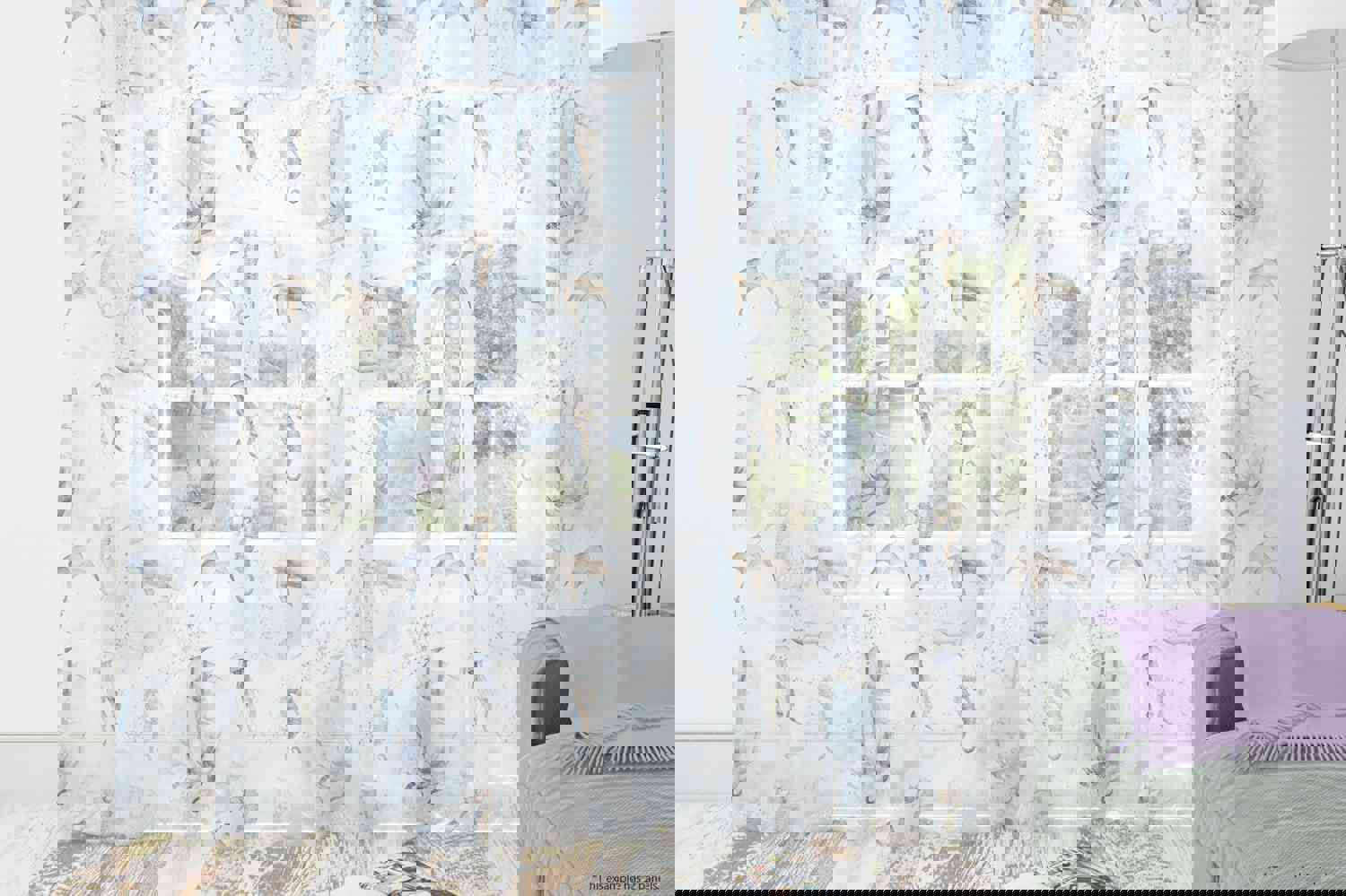 Ocean Animals Sheer Curtain - Under the Sea Nursery Decor