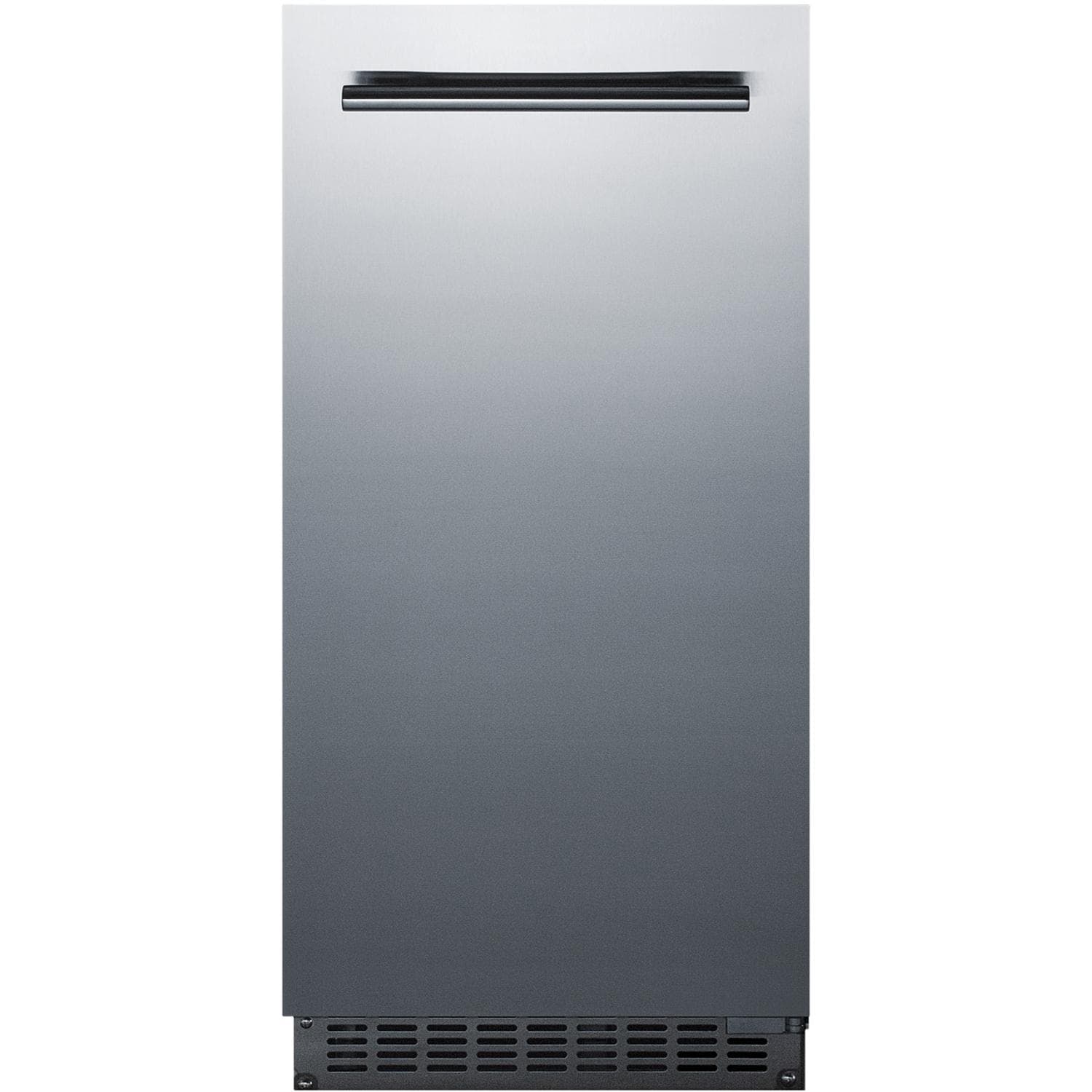 Summit Commercial 62 Lb. 15-Inch Outdoor Rated Clear Ice Maker With Drain Pump - Stainless Steel