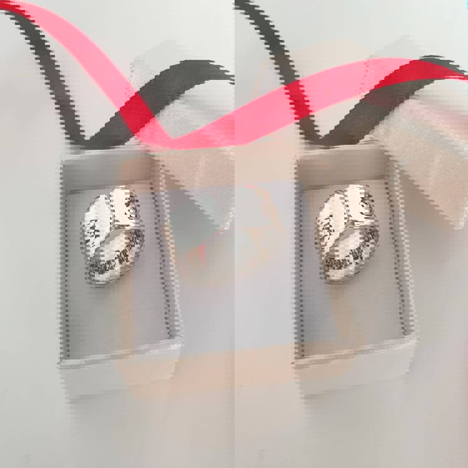 Personalized Sterling Silver Graduation Ring - Engravable University or College Gift