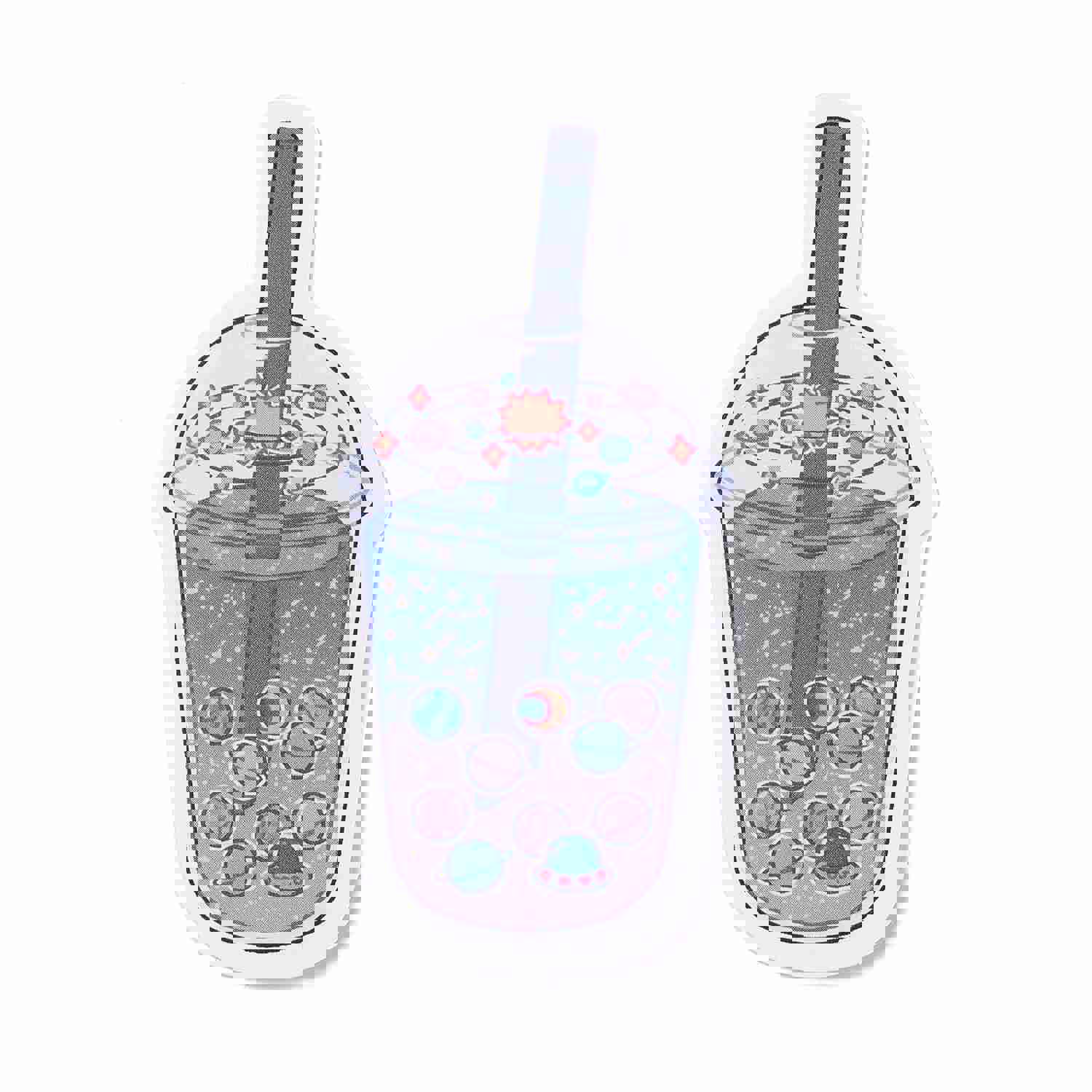 Craspire Colorful Bubble Tea Pearl Milk Tea Stickers - Waterproof Vinyl Decals for Bottles, Laptops, Phones, Skateboards (50pcs/bag)