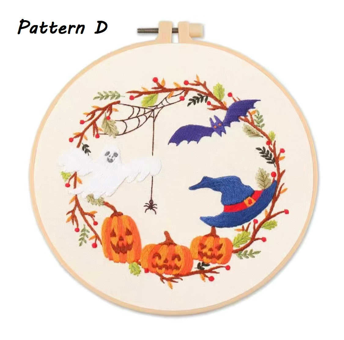 Halloween DIY Embroidery Kit - Spooky Pumpkin, Witch Hat & More