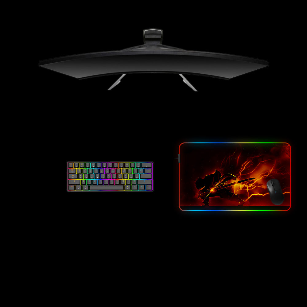 Demon Slayer Zenitsu RGB Gaming Mouse Pad with LED Strip