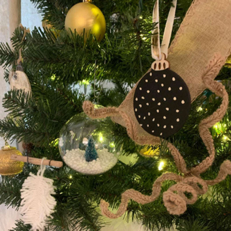 DIY Christmas Wooden Hanging Decorations (30 pcs) - Rustic Craft Ornaments