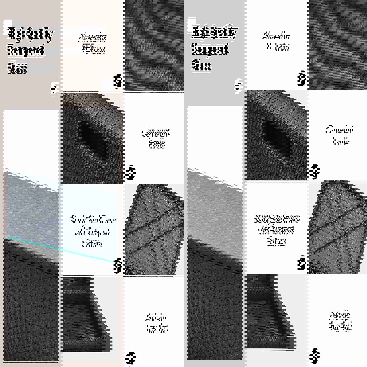 Tangkula 9-Piece Patio Furniture Set with 32” Fire Pit Table, 50,000 BTU Square Propane Fire Pit