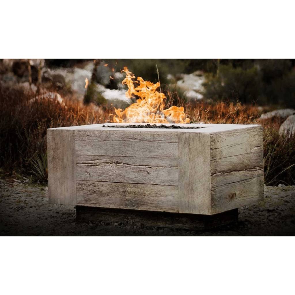 Outdoor Plus - Catalina GFRC Wood Grain Concrete Rectangle Gas Fire Pit 120