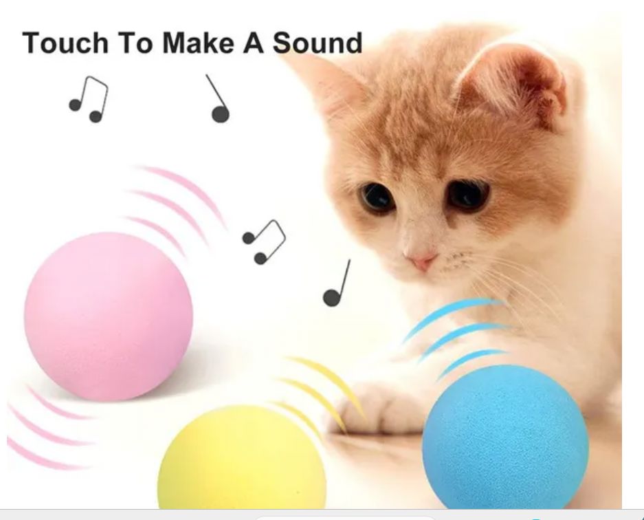 Smart Interactive Cat Toy with Sound Effects - Catnip Ball for Cats & Kittens