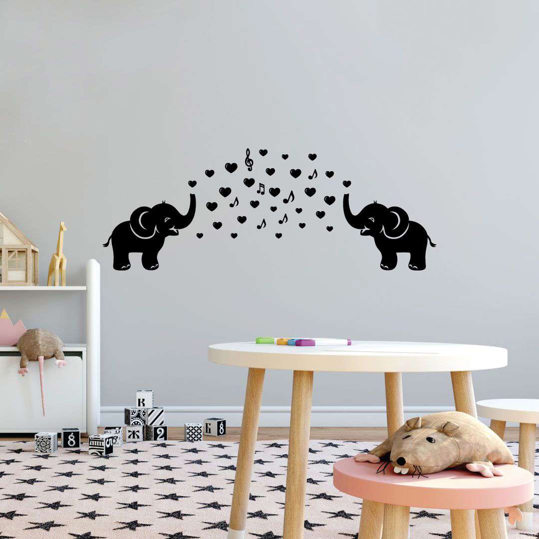 Inspirational Quote Vinyl Wall Sticker Decal - Full Of Love Elephants