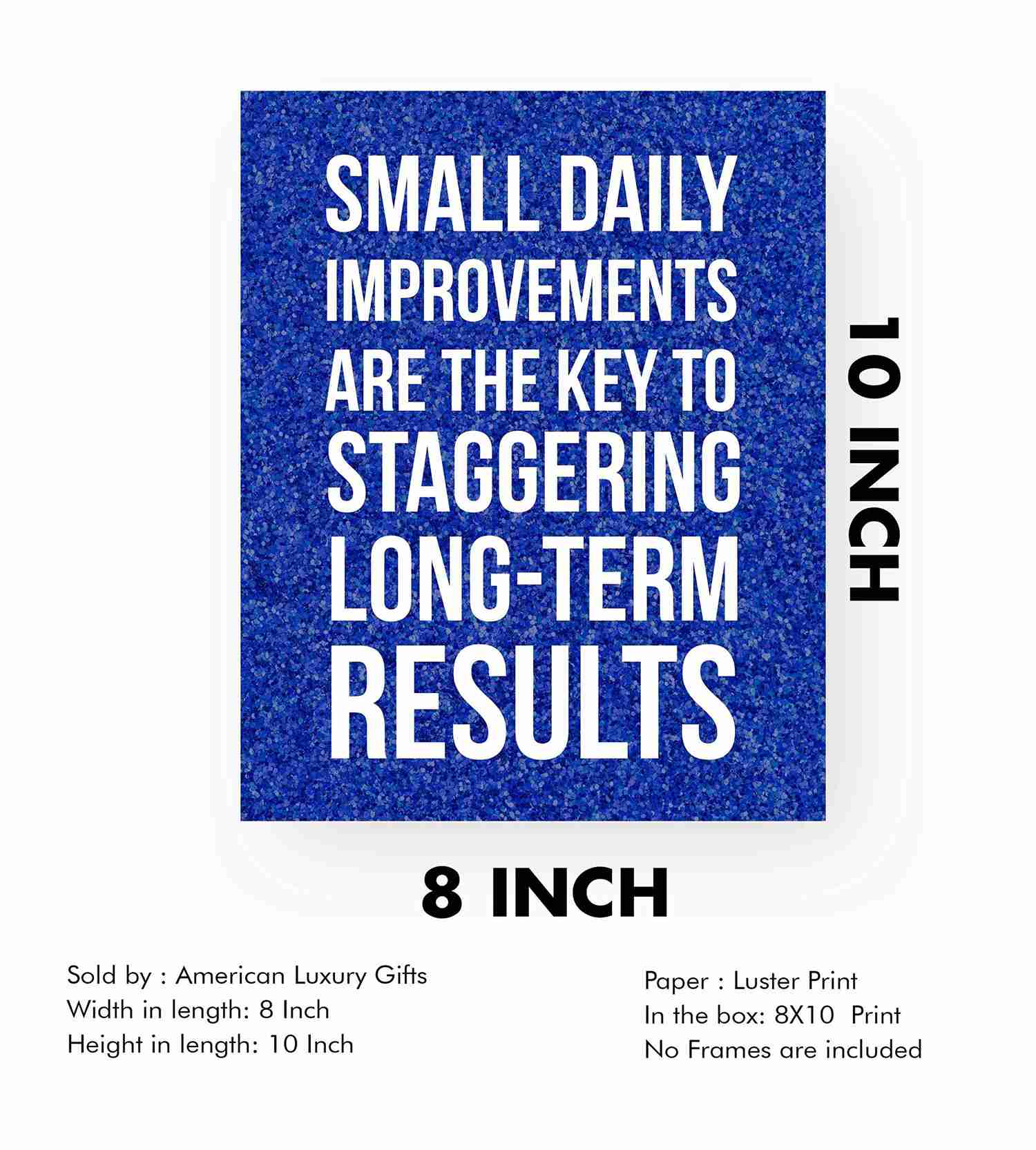 Small Daily Improvements Motivational Quotes Wall Art - 8 x 10 Modern Poster Print