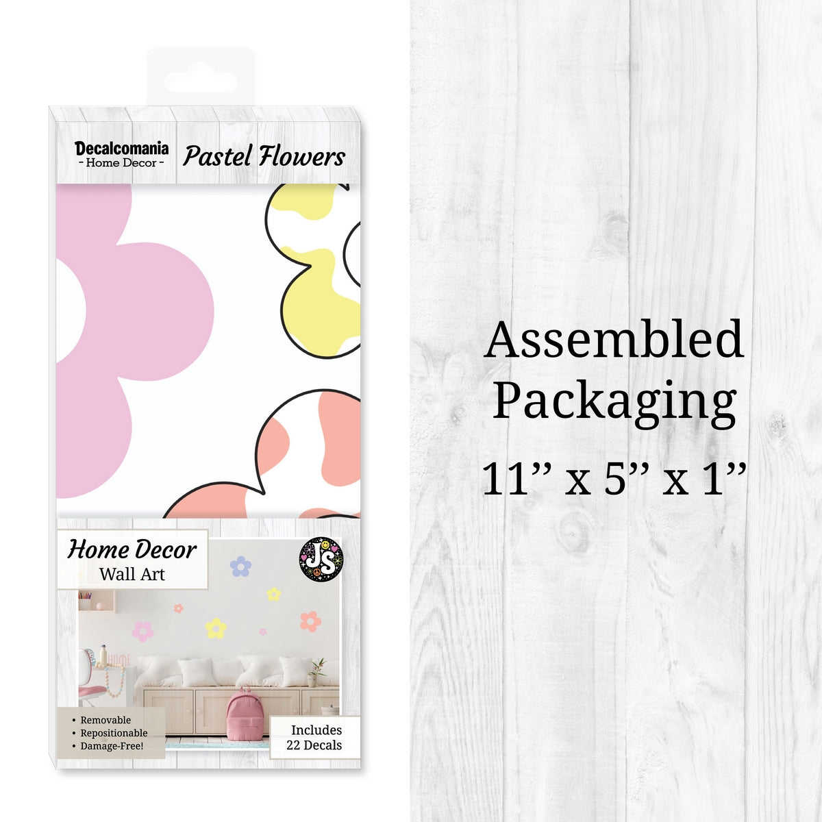 Pastel Flowers Wall Decals - Peel and Stick Floral Decor